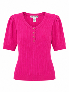 Ribbed Knit Puff Sleeve Top