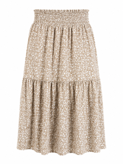 Smocked Floral Midi Skirt