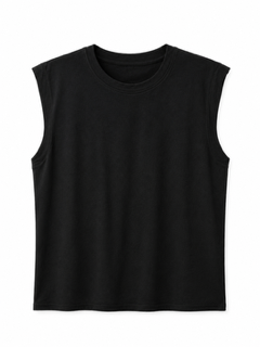 Essential black muscle tank
